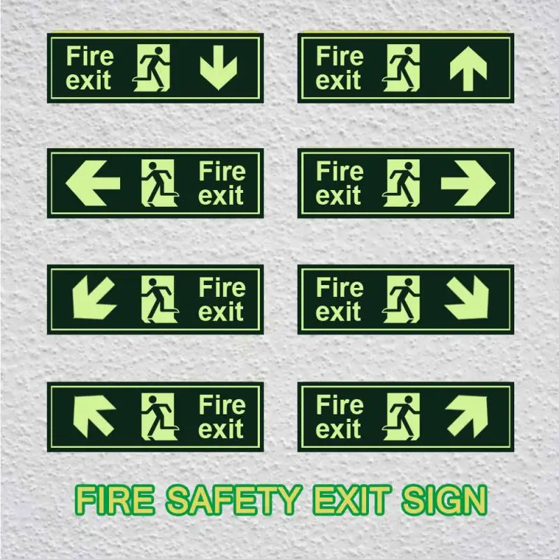 

Warning Signs Identification Cards Fire Luminous Exit Sign Address Signs Indicator With Arrow Instructions Supplies Garden Decor
