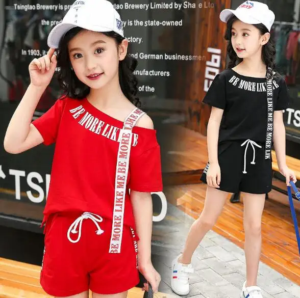 Комплекты одежды для девочек подростков 2021 Новая мода шаблон печати топы и шорты