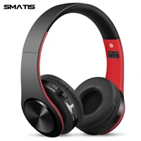 9d hifi stereo earphones folding wireless bluetooth headphones with mic support sd card music headset for mobile xiaomi iphone