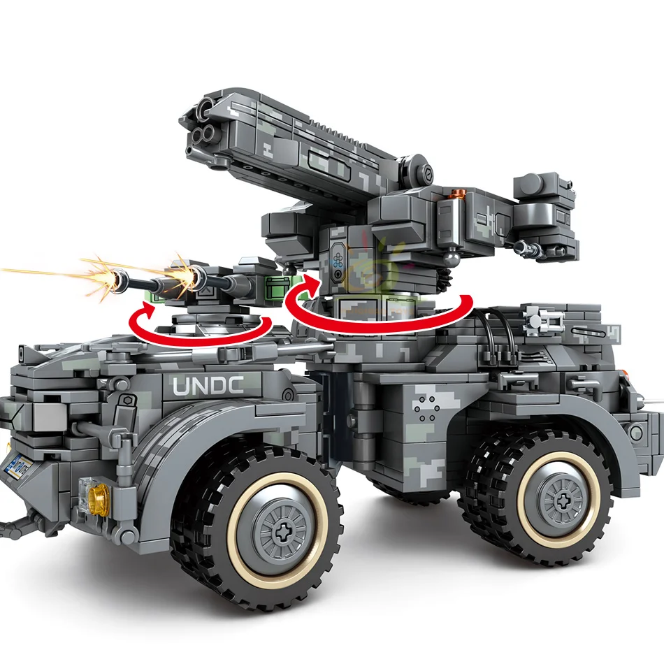 1112PCS Shanghai Fortress Self-propelled Artillery Building Blocks Military Tank Cannon DIY Children's Educational Toys | Игрушки и