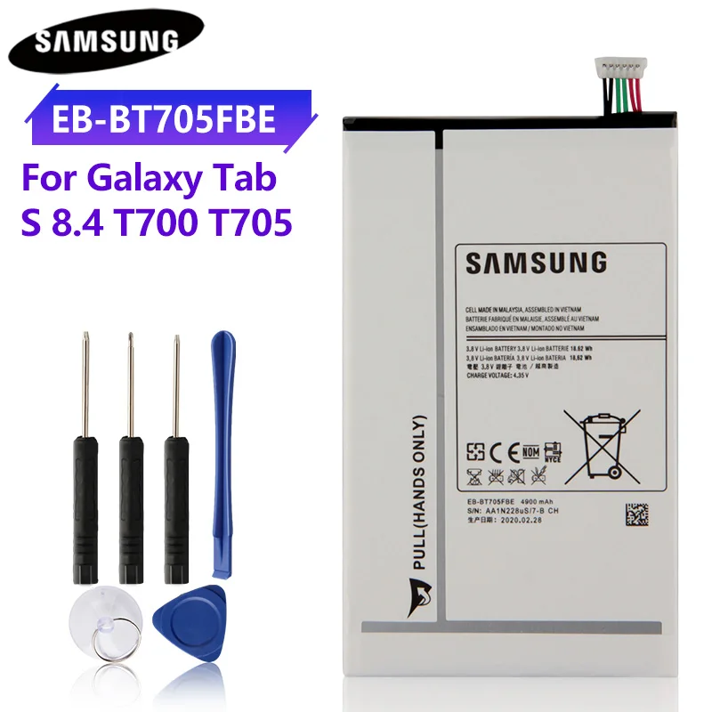 

Оригинальный аккумулятор для планшета 100%, флейта для Samsung GALAXY Tab S 8,4, оригинальный аккумулятор 4900 мАч