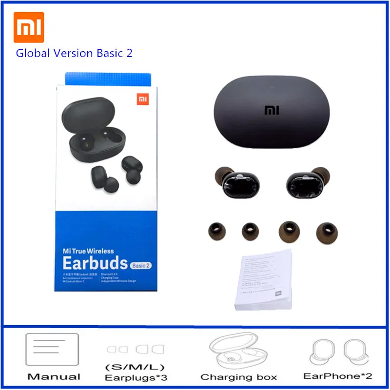 Глобальная версия Xiaomi Redmi Airdots 2 Наушники вкладыши TWS беспроводной Bluetooth 5 0