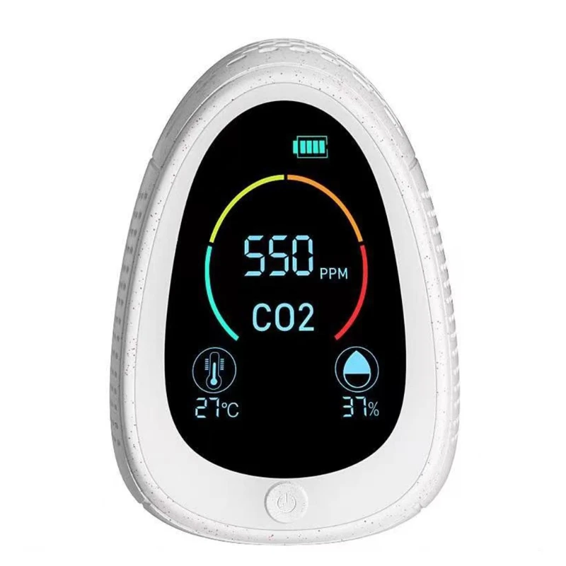 

2 In 1 Multi-Pupose CO2 Meter 5000ppm Gas Carbon Dioxide Detector Sensor Smoke Alarm Air Quality Analyzer Temperature N0PA