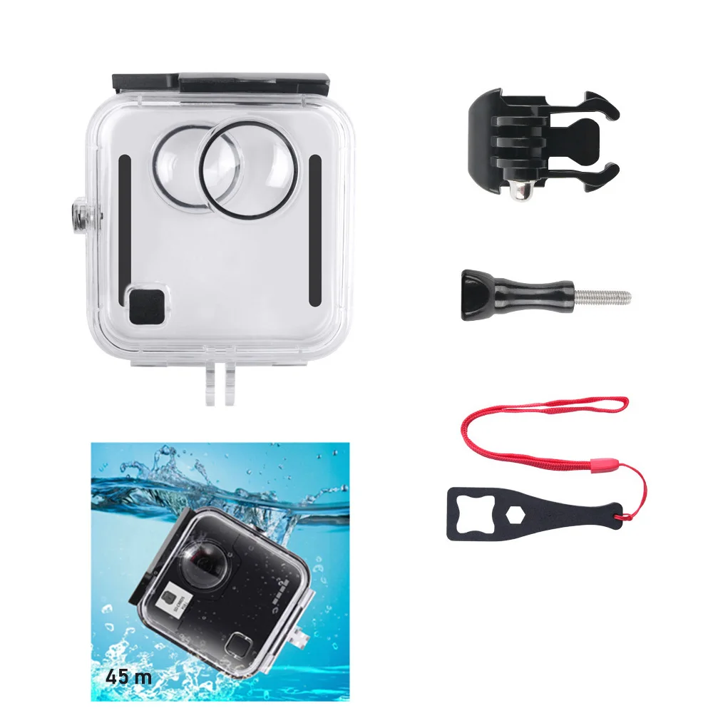 Capa à Prova D’água para Gopro Acessórios para Mergulho Proteção à Prova Câmera de 360 Fusão Graus D’água 45m