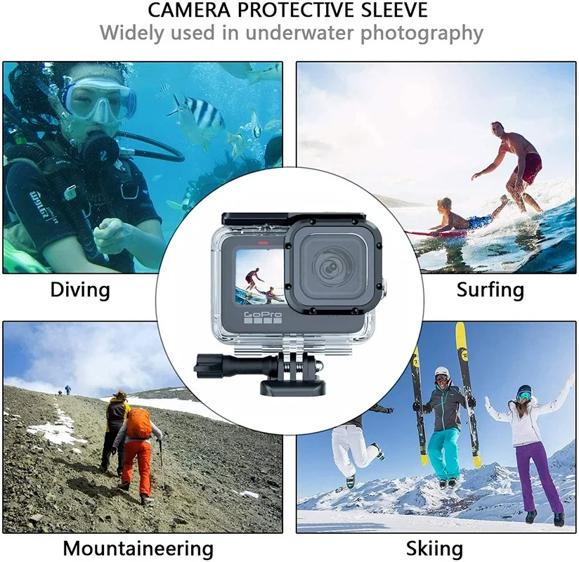 Водонепроницаемый чехол для Gopro Hero 9 аксессуары подводного плавания защитный