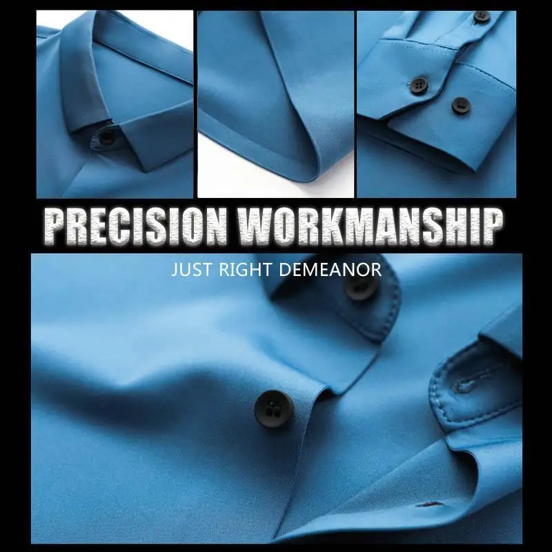 Рубашка мужская стрейчевая с защитой от морщин не требует глажки деловая одежда