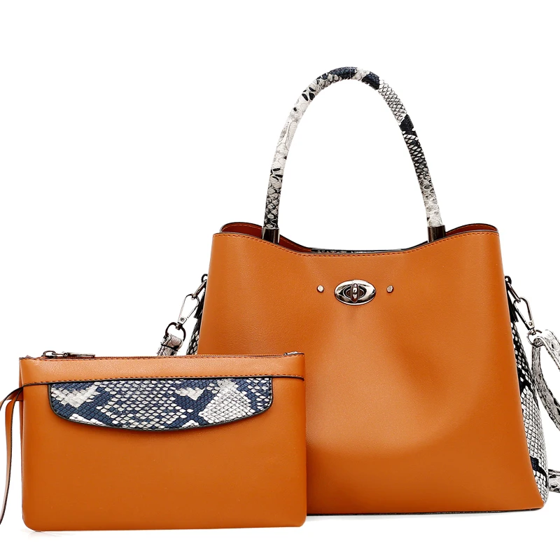 Модная женская сумка через плечо со змеиным узором из искусственной кожи