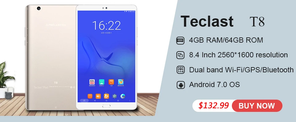 Планшет Teclast M8 на Android, нетбук, 3 Гб ОЗУ, 32 Гб ПЗУ, 8,4 дюймов, 2560x1600, четырехъядерный планшет, двойной Wifi, gps, двойная камера