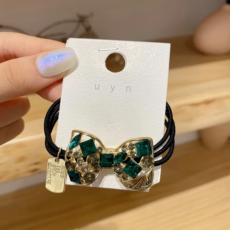 

European and American Fashion Hair Accessories Crystal Drill Rope Female Thick Ponytail Ins Hair Ring Simple Rubber Band