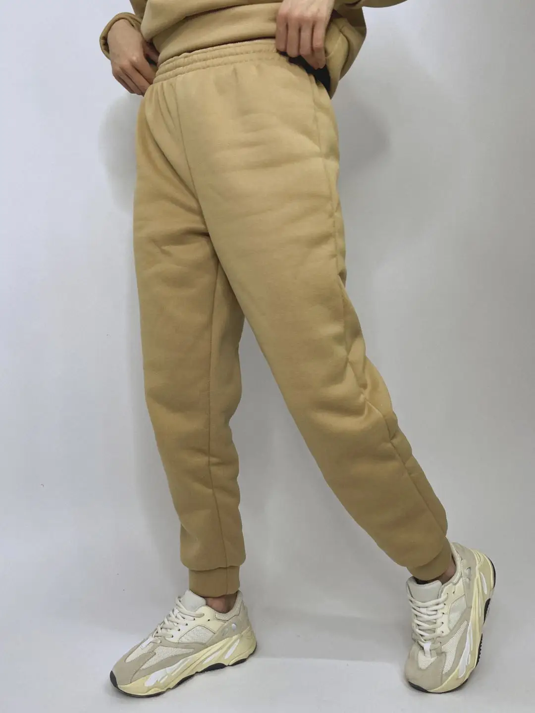 

Women's solid fleece suit, warm hooded sweatshirt and long pants, tracksuit 2021