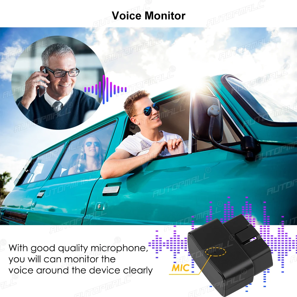 GPS Трекер OBD Автомобильный 9 40 В 80 мАч|GPS-трекеры| |
