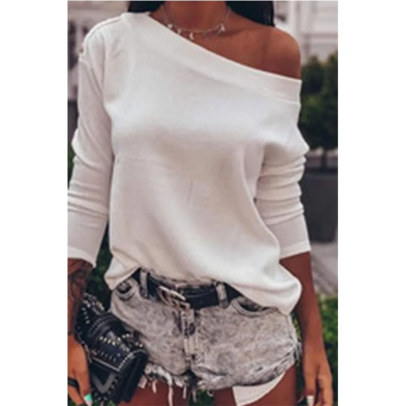 

WEPBEL Sweater Ladies Blouse Top Autumn Winter Solid Color Pullover Women Sweatshirt Long-Sleeved
