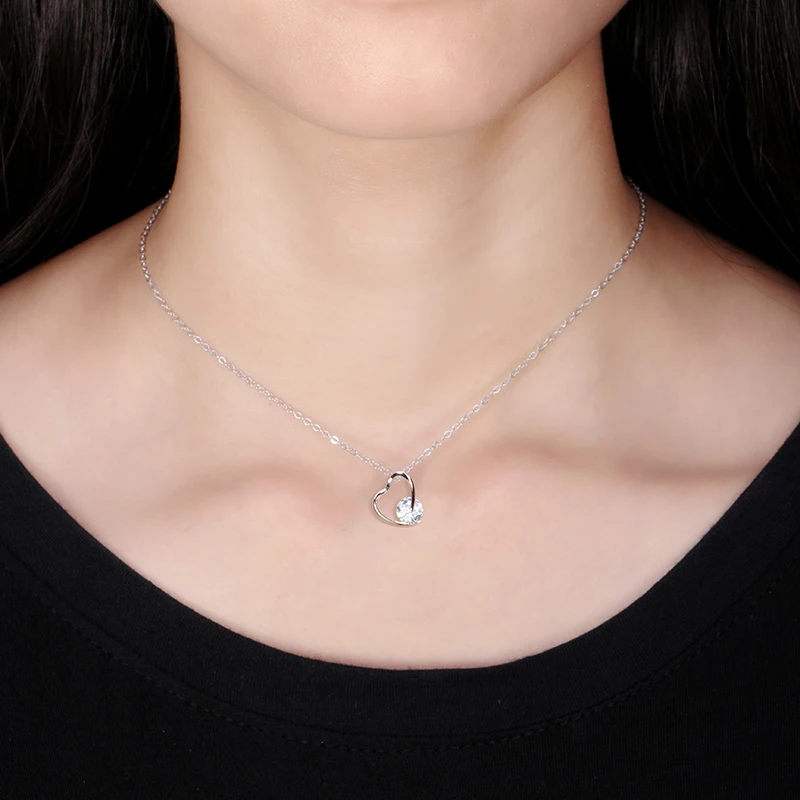 ORSA JEWELS 925 пробы Серебряное ожерелье в форме сердца с австрийским кубическим цирконием ААА для женщин драгоценный подарок для девушек SN47