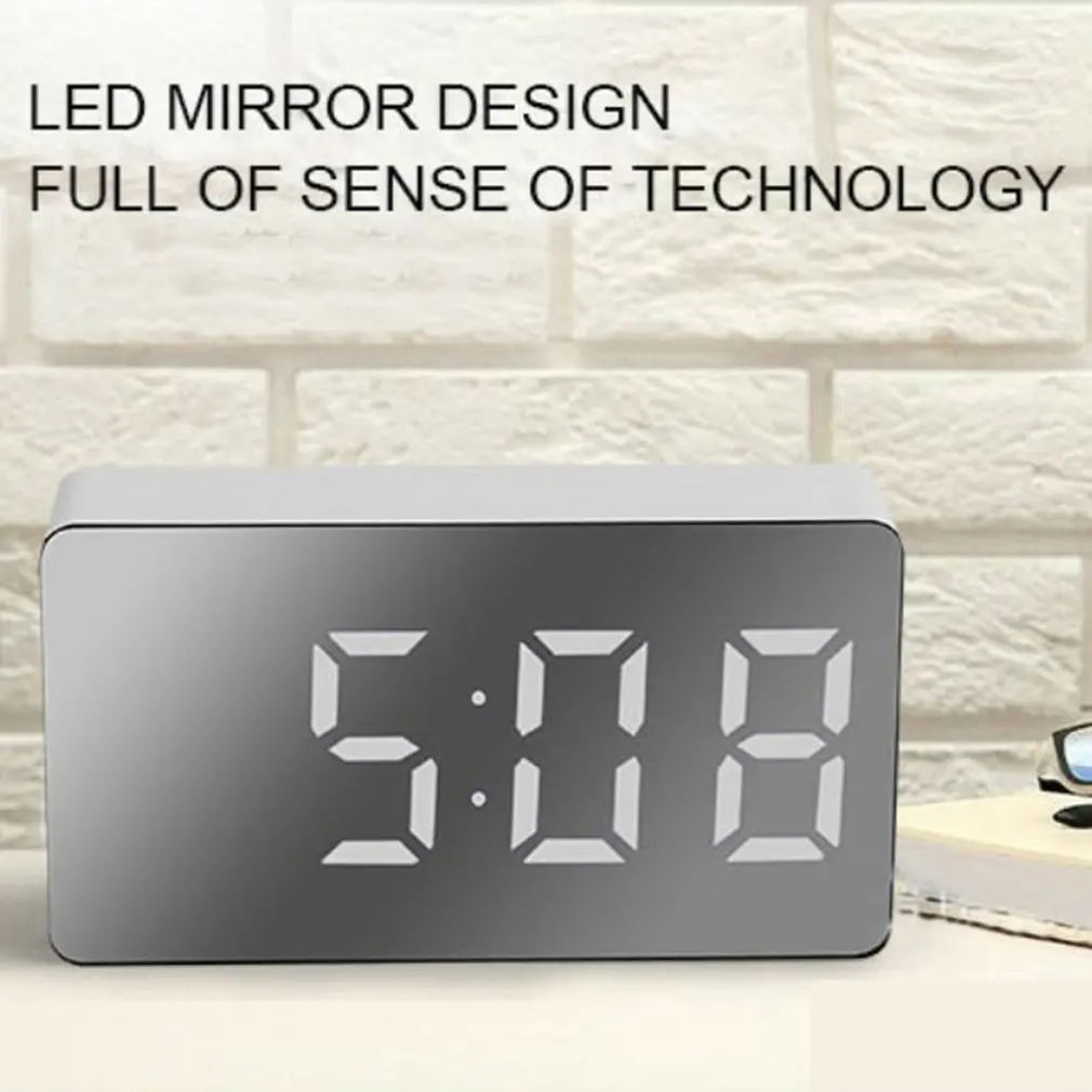 Светодиодные зеркальные цифровые часы умный таймер мини квадратные маленькие