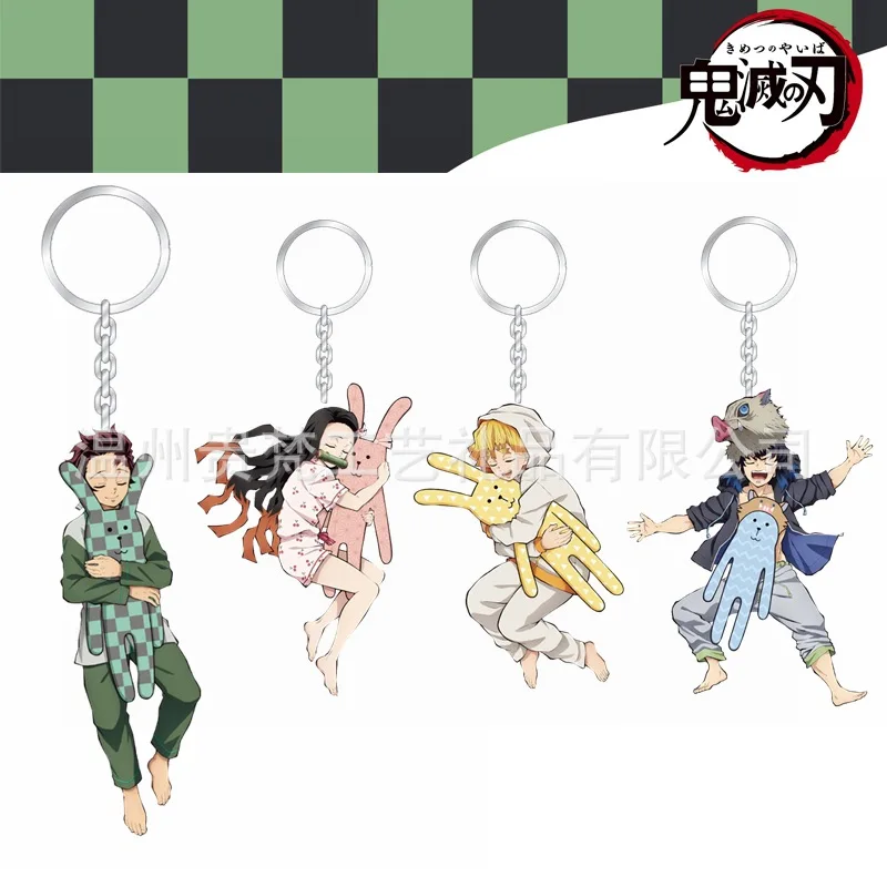 

Demon Slayer Peripheral Sleep Pillow Acrylic Key Chain Pendant Kamado Tanjirou Agatsuma Zenitsu Kamado Nezuko