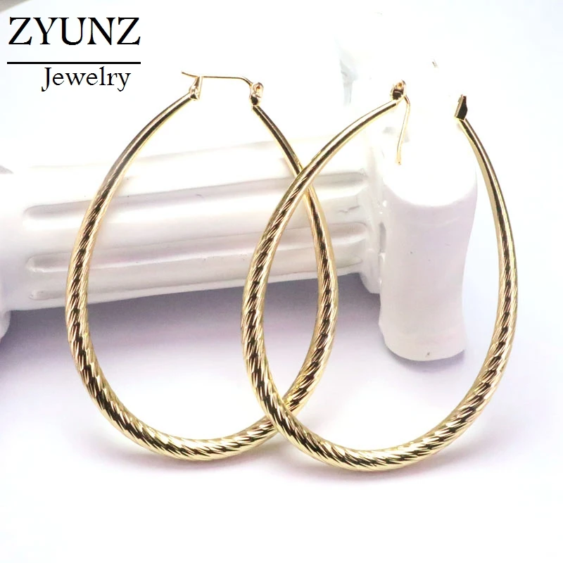 

4 Pairs, Trendy Gold Color Metal Drop Earrings For Women Geometric Statement Earring Fashion Jewelry