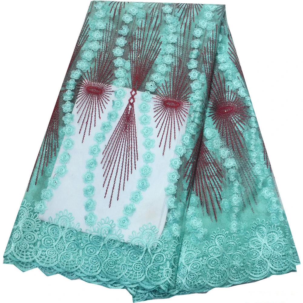 Wine color Tulle Lace fabric embroidered african french lace with stones Nigerian for wedding | Дом и сад