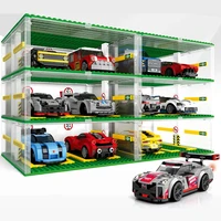 new serise three layers garage famous supercar speed champions race racing car sports building blocks bricks sets kits model