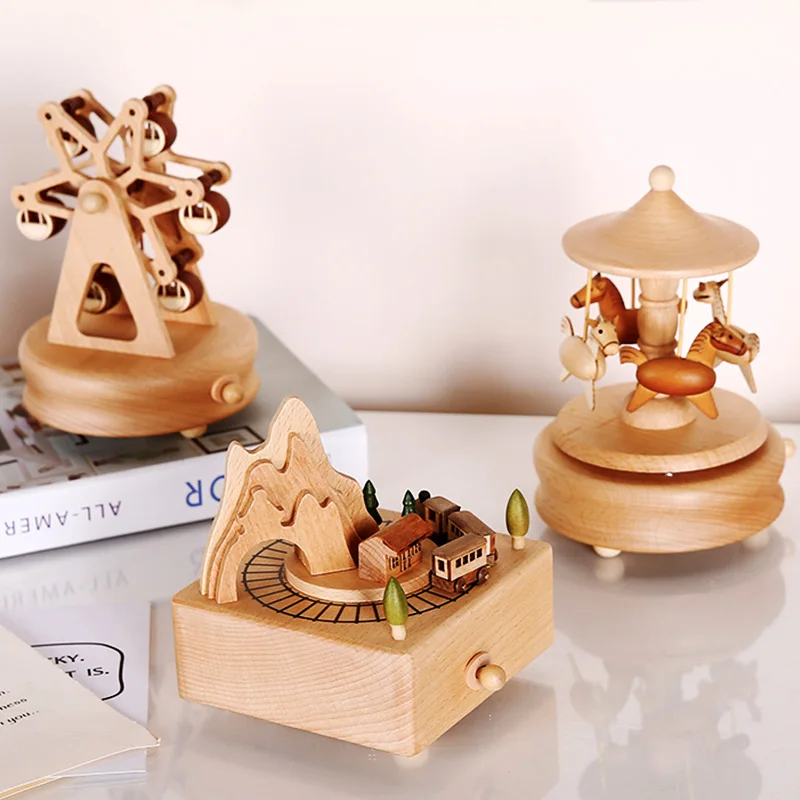 Деревянная музыкальная шкатулка для девочек заводное ремесло подарок орнамент