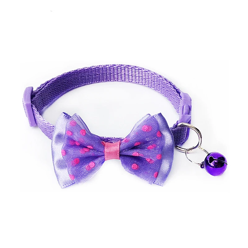 

50 Pcs Pet Dog Collar With Bowknot Bell Cute Puppy Dog Collar Necklace Adjustable Pet Puppy Collar Dog Accessories Pet Shop
