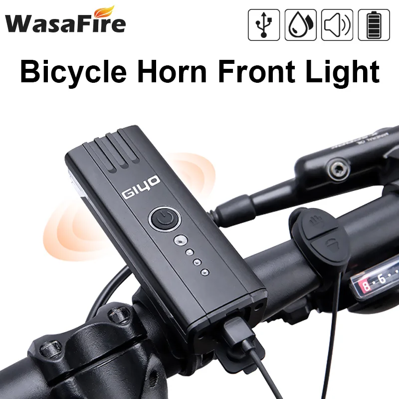 

MTB Road Bike Light Sensor Headlight XPG2 Led Bicycle Front Lamp with Horn 1200mAh Waterproof USB Charging Cycling Flashlight