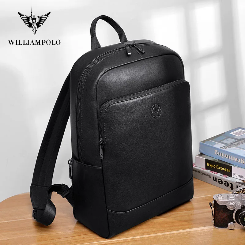 Повседневный Рюкзак WILLIAMPOLO модная мужская сумка из воловьей кожи деловой