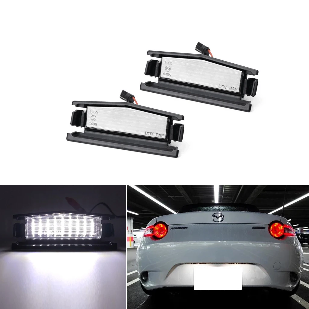 Светодиодный светильник номерного знака для Mazda MX-5 Miata-Up, питание от 18-SMD ксеноновый Белый светодиодный