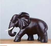 black sandalwood hand carved solid carved wooden elephant living room porch wood decoration statue factory direct selling