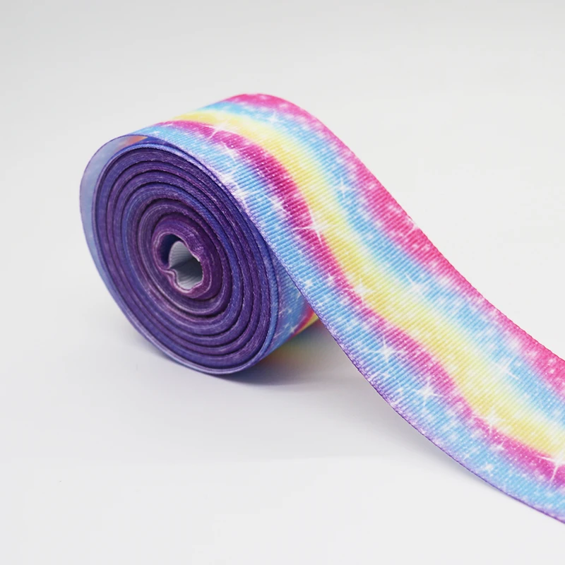 10 ярдов 1 5 'ར мм с принтом радуги для печатных Grosgrain ленты волос луки DIY ручной