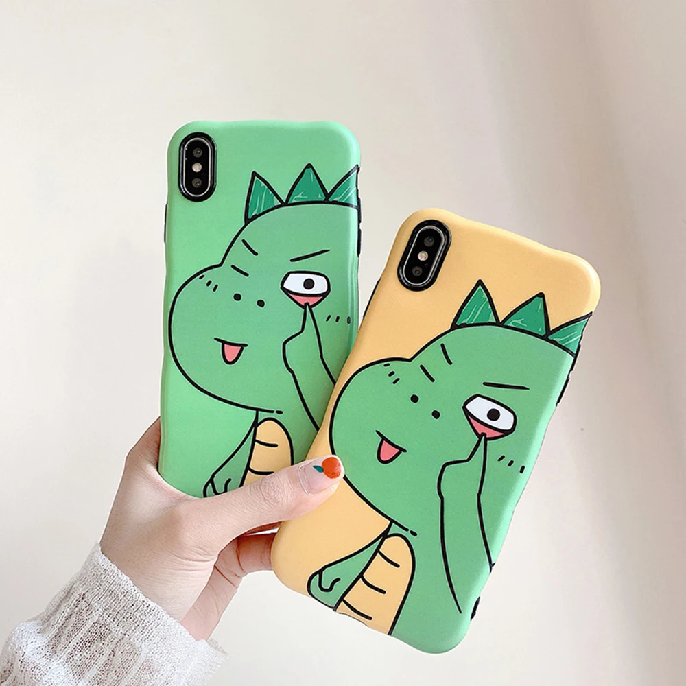 Мягкий силиконовый чехол для телефона iPhone 6 6s 7 8 Plus X XS MAX XR креативный динозавр