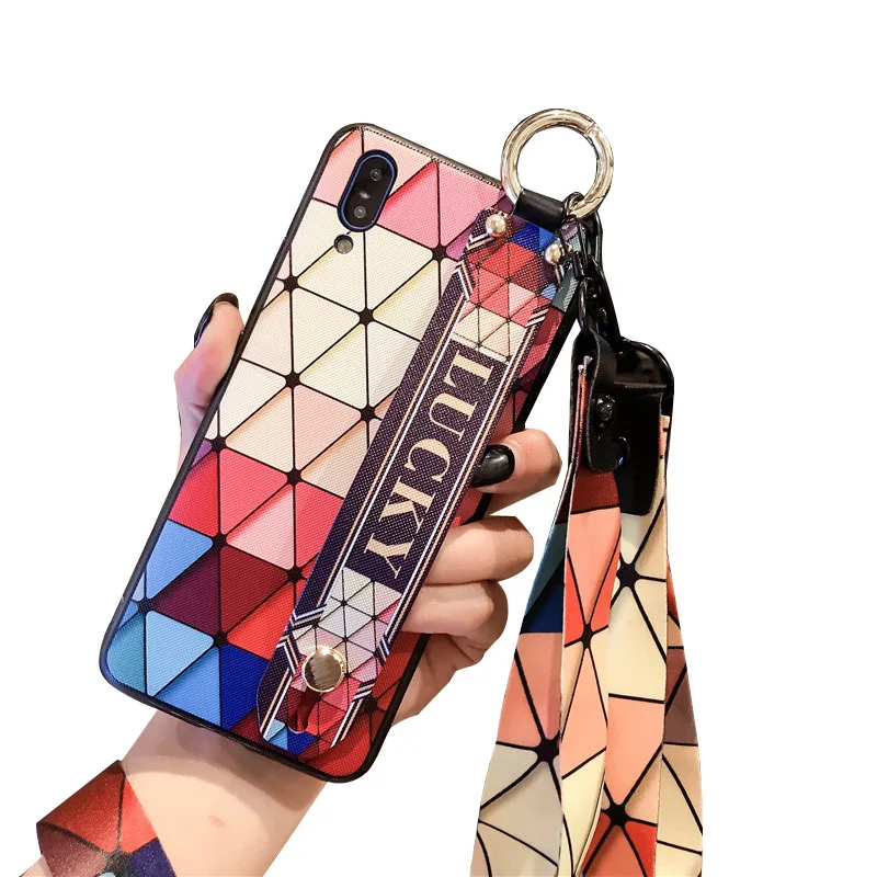 Милый ромбика кронштейн чехол для телефона iPhone11pro X XS Max iPhone7 8 любящее сердце