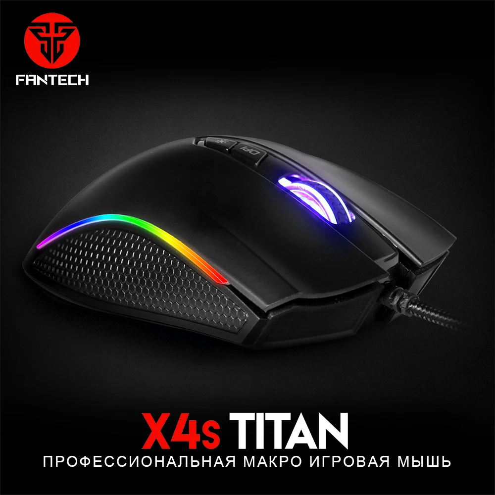 FANTECH X4S проводная мышь, игровая мышь, 4800 dpi, USB мышь, 6 кнопок, Макросъемка, оптическая мышь, Мыши для ПК и ноутбука, игры