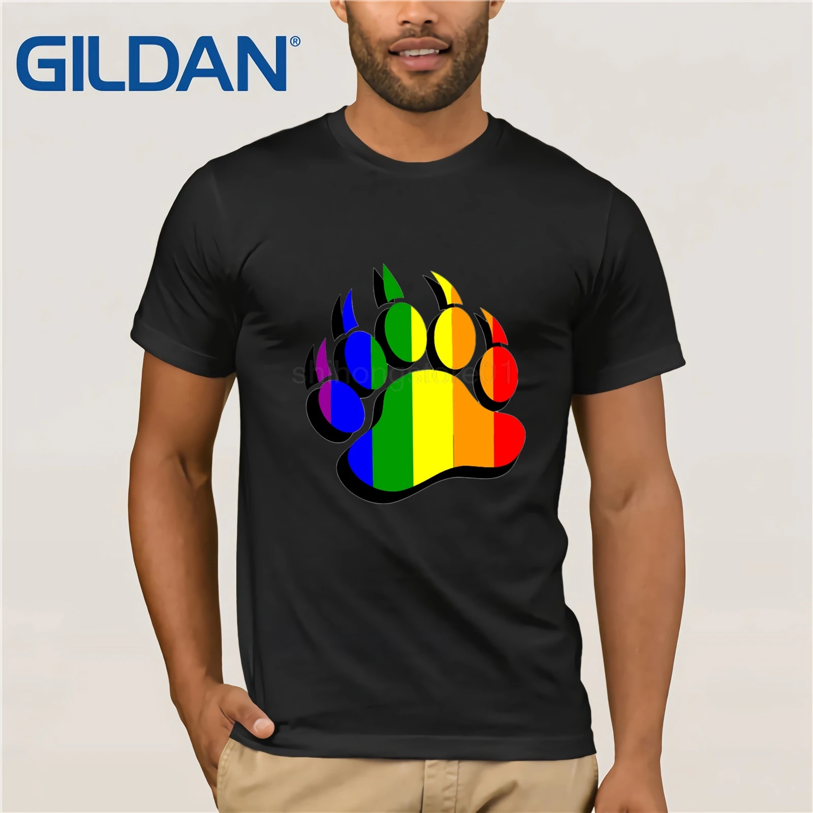 Новинка 2019 футболка с 3D принтом Gay Pride Bear Claw Rainbow Flag летняя мужская большого