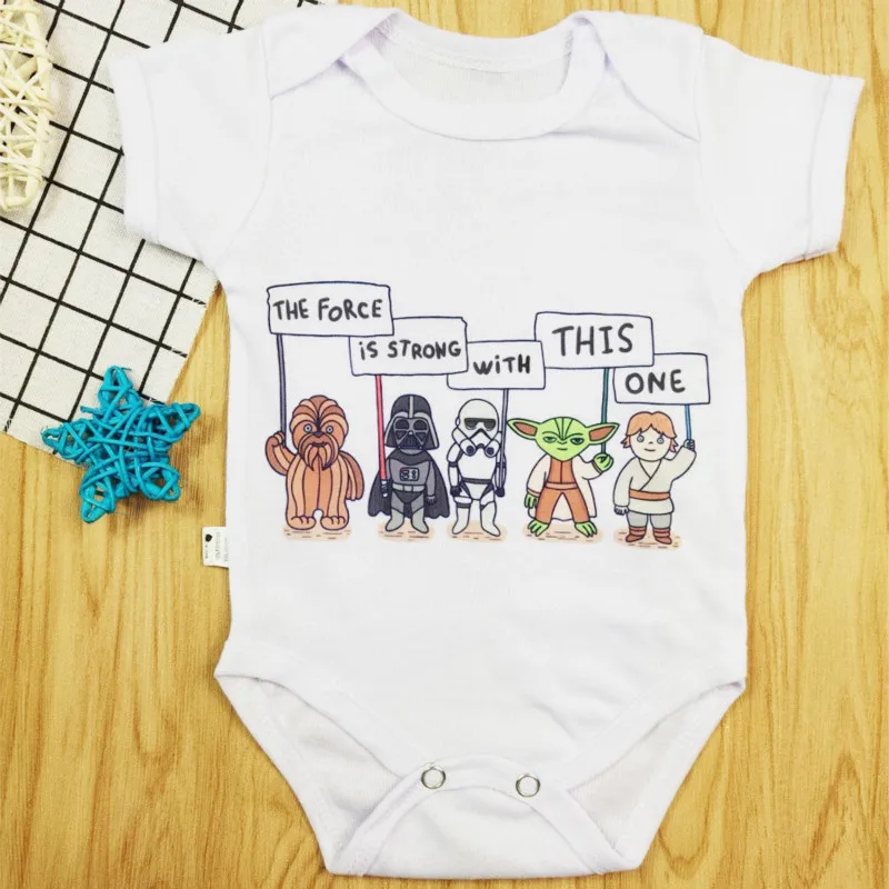 

2020 Newborn Toddler Baby Boy Star Wars Print Girls Romper Infant Jumpsuit Playsuit Outfits Clothes Summer Costumes 0-24M