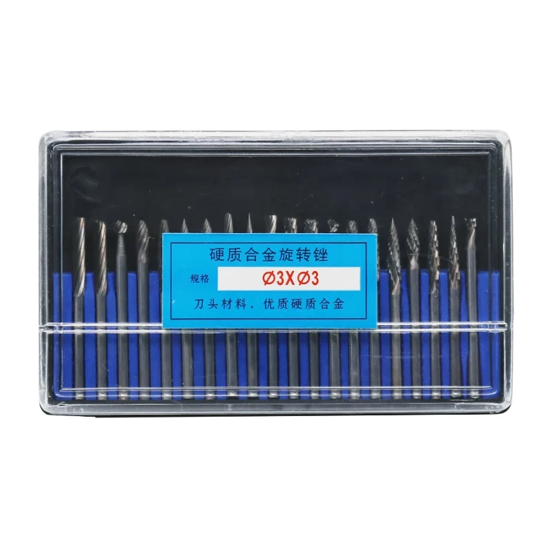 

JIGONG 20pcs 3.0mm 1/8" Shank Tungsten Carbide Milling cutter Rotary Burr suit Reamer Tools Cut Set for Dremel