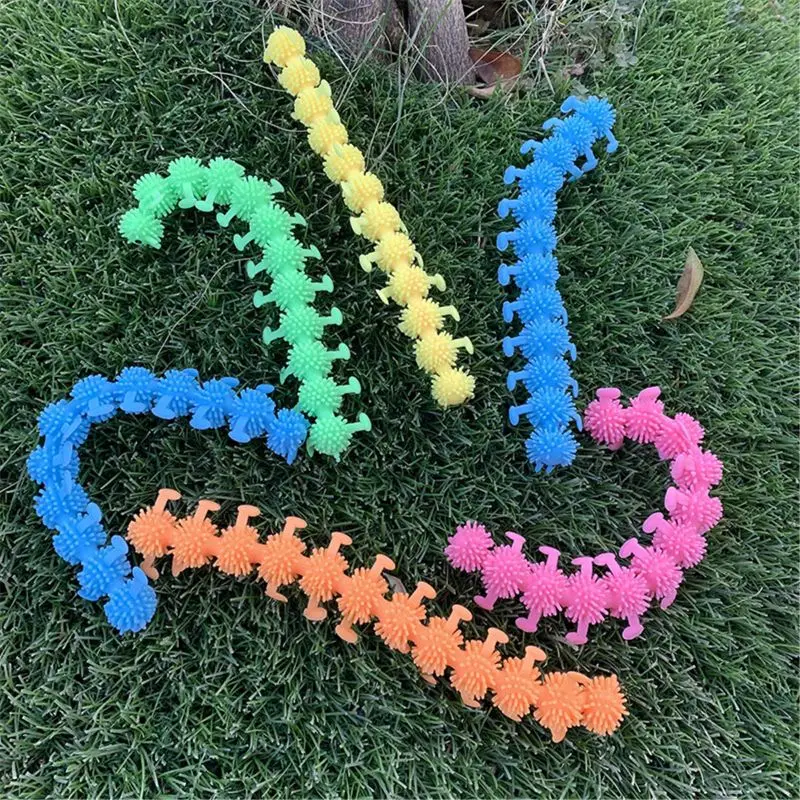 

3pcs Worm Noodle Stretch String TPR Rope Anti Stress Toys String Fidget Autism 4XFE