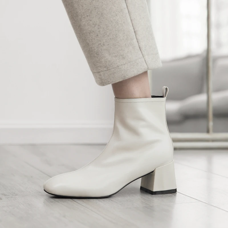 TXCNMB Новые Классические круглый носок женские ботильоны на высоких каблуках из