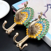 2 pcs new special peacock screen opening curtain hook wall hook wall hook colorful peacock hook curtain accessories hook
