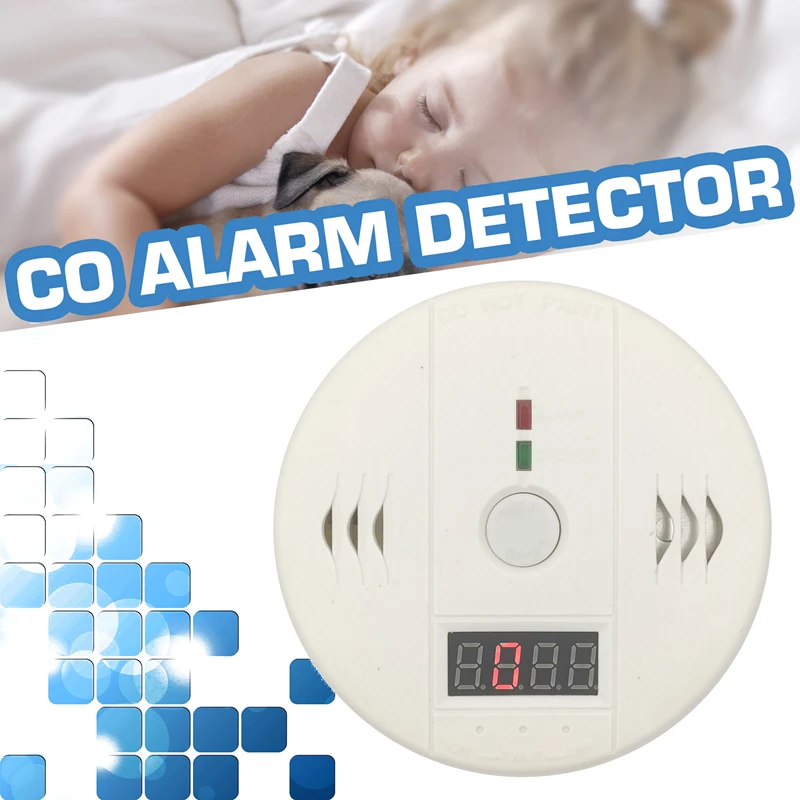 

Carbon Monoxide Detector Sensor Alarm CO Blue Smoke Detection LCD Display Toxic Gas Leak Safety Honeycomb Coal Alarm Security