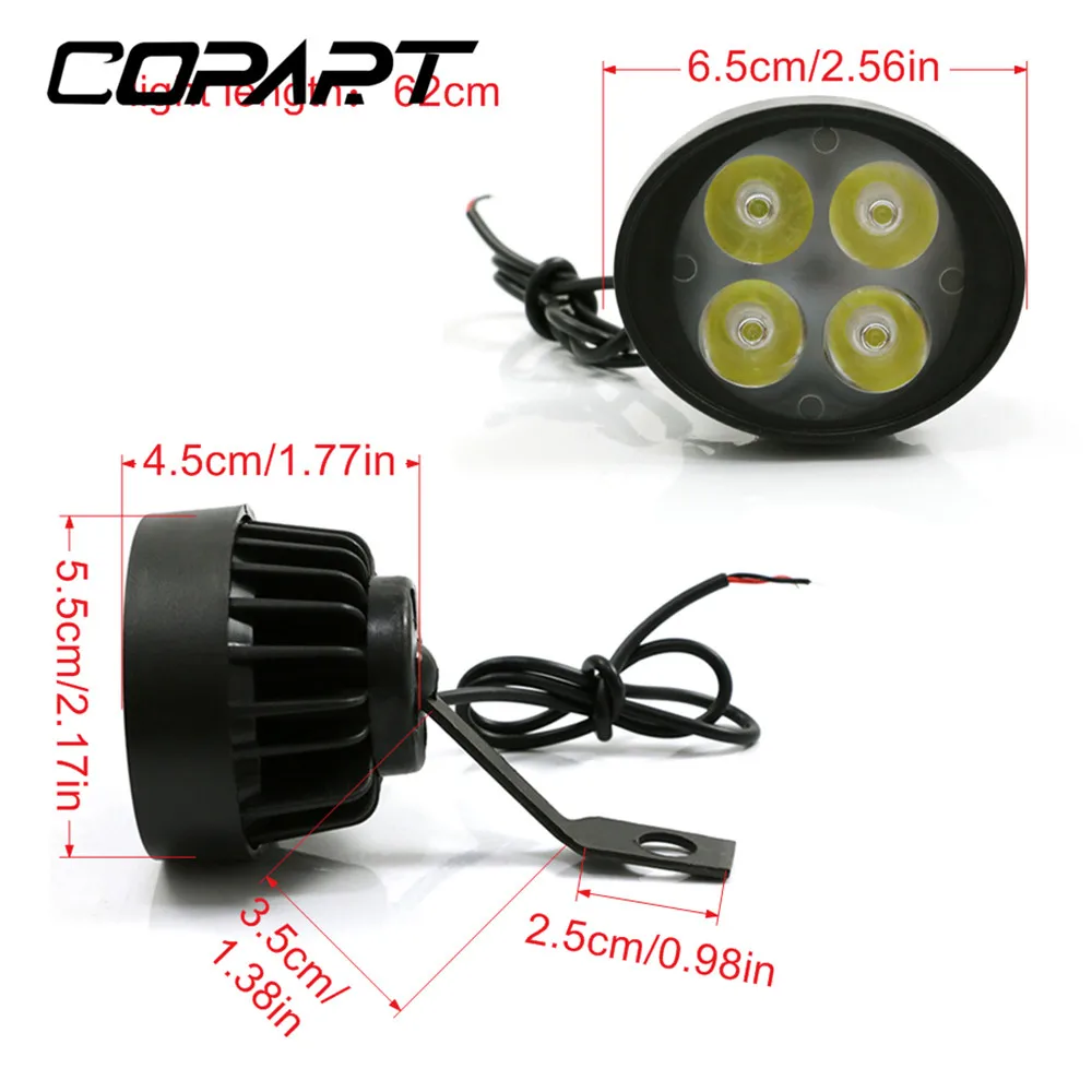 Универсальные мотоциклетные водонепроницаемые противотуманные фары 2 шт. 4