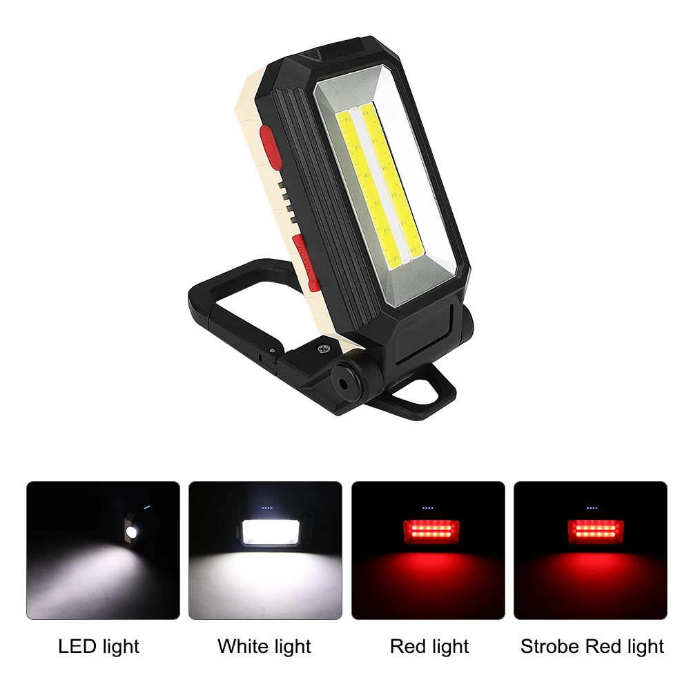 COB LED Work Light XML T6 Flashlight USB Rechargeable Magnetic Torch Flexible Inspection Lamp Worklight With Power Displayer | Лампы и