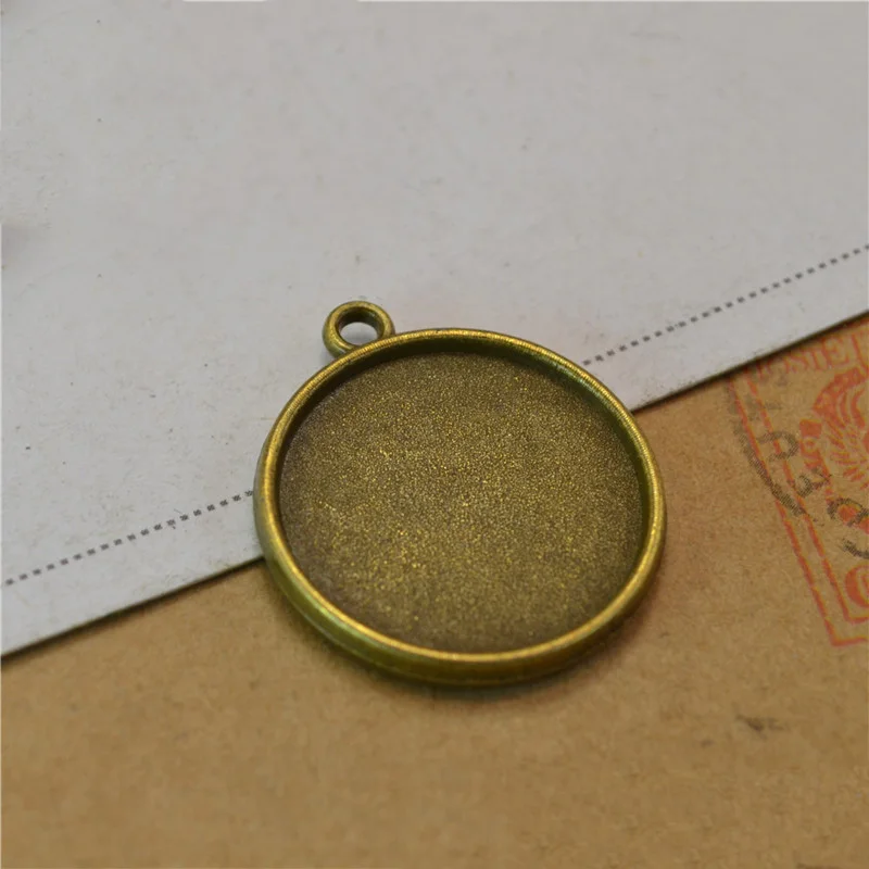 Пустой кулон из античной серебристой бронзы основа для кабошона камеи 20 мм 25