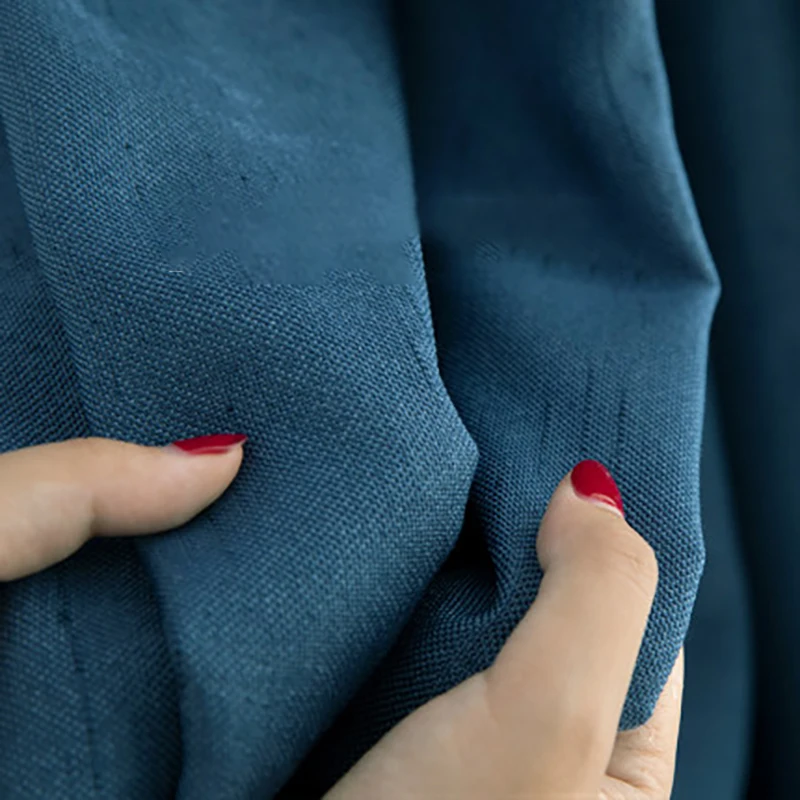 Затемняющие шторы для гостиной льняные однотонные нордические современные