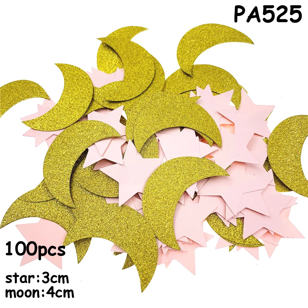 100 шт Рамадан старт Луна бумага конфетти розовое золото с днем рождения украшение