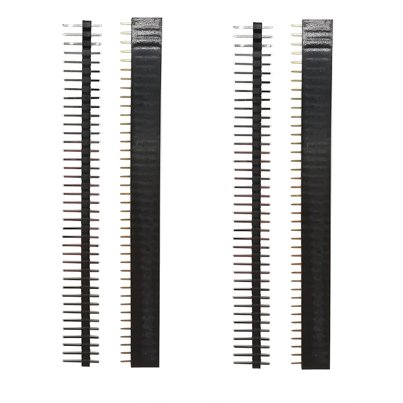 

10/5Pairs 40 Pin 1x40 Single Row Straight Male Female Socket 2.54 Breakable Pin Header PCB JST Connector Strip for Arduino Black