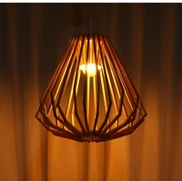 nordic wooden cage chandelier living room dining room study modern solid wood art led lamp indoor lighting home new year decorat