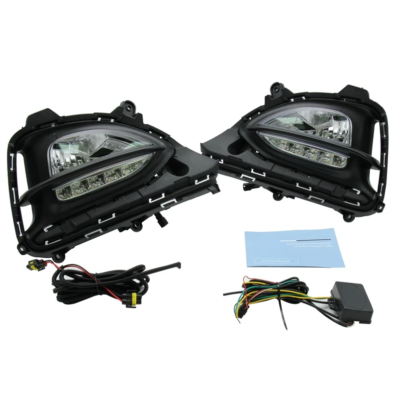 

2Pcs for Hyundai I20 2018- 2019 LED Daytime Running Light Fog Lamp with Yellow Light