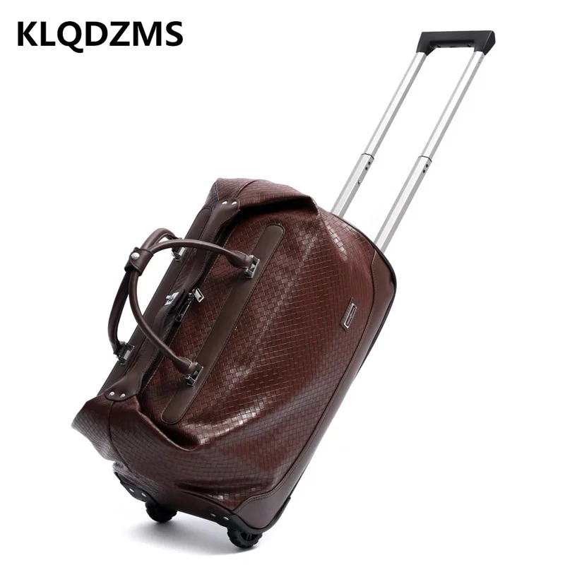 KLQDZMS Men's Fashion Hand Luggage Portable Handbag Retro Wheeled Trolleys Luggage Suitcase On Wheels Multifunctional Suitcase