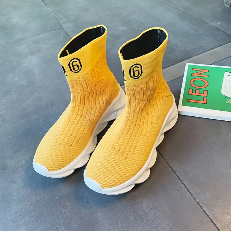 Высокая дышащая повседневная обувь женские носки Кроссовки Женская для бега