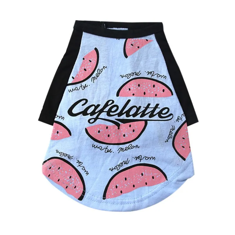 Милая Одежда для собак щенков Тедди футболка с фруктами летняя одежда пудель